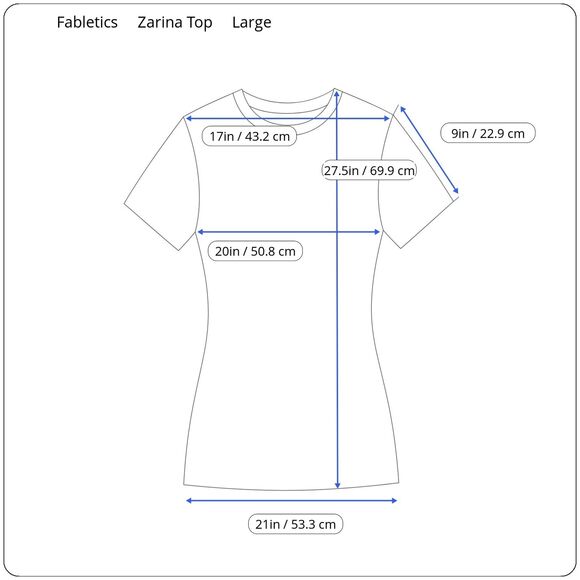 Fabletics Zarina T-Shirt Womens Large Crochet Inset Stipe Activewear Athleisure - Picture 10 of 10